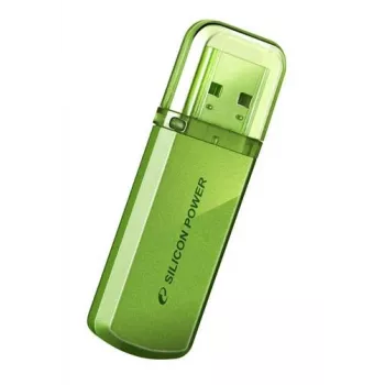 USB-muistitikku Silicon Power Helios 101 — 8 GB, USB 2.0, Type-A, vihreä, korkillinen muotoilu