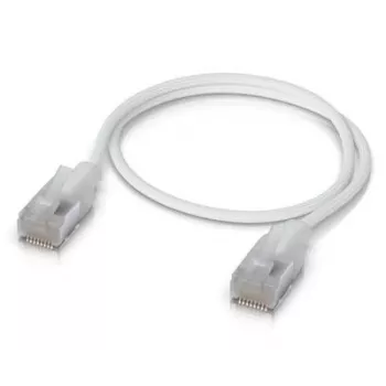 Verkkopatchkaapeli UBIQUITI UACC-CABLE-PATCH-EL-C6A-1M-W — Cat6a, 1 m, RJ-45, läpinäkyvän valkoinen