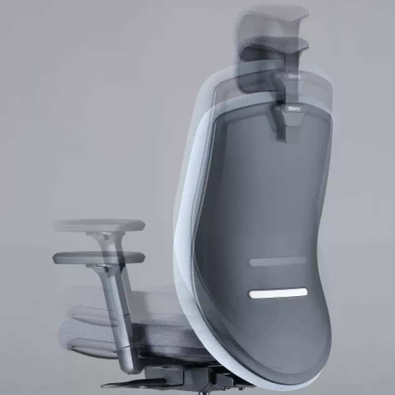 Up Up Athene ergonominen toimistotuoli musta, harmaa + sininen kangas