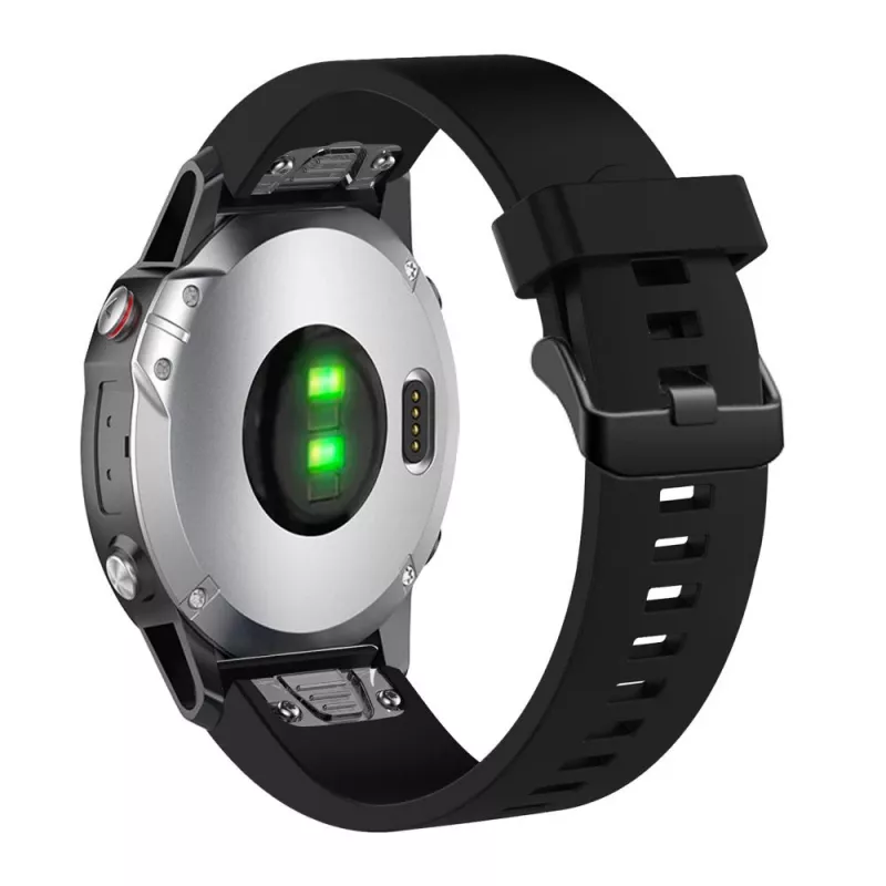 Silikoniranneke FIXED Garmin QuickFit 20 mm -kelloon, musta