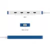 Hyper HyperDrive Flex 4-porttinen USB-C-keskitin, valkoinen/sininen | HD5201BUGL