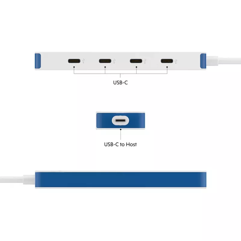 Hyper HyperDrive Flex 4-porttinen USB-C-keskitin, valkoinen/sininen | HD5201BUGL