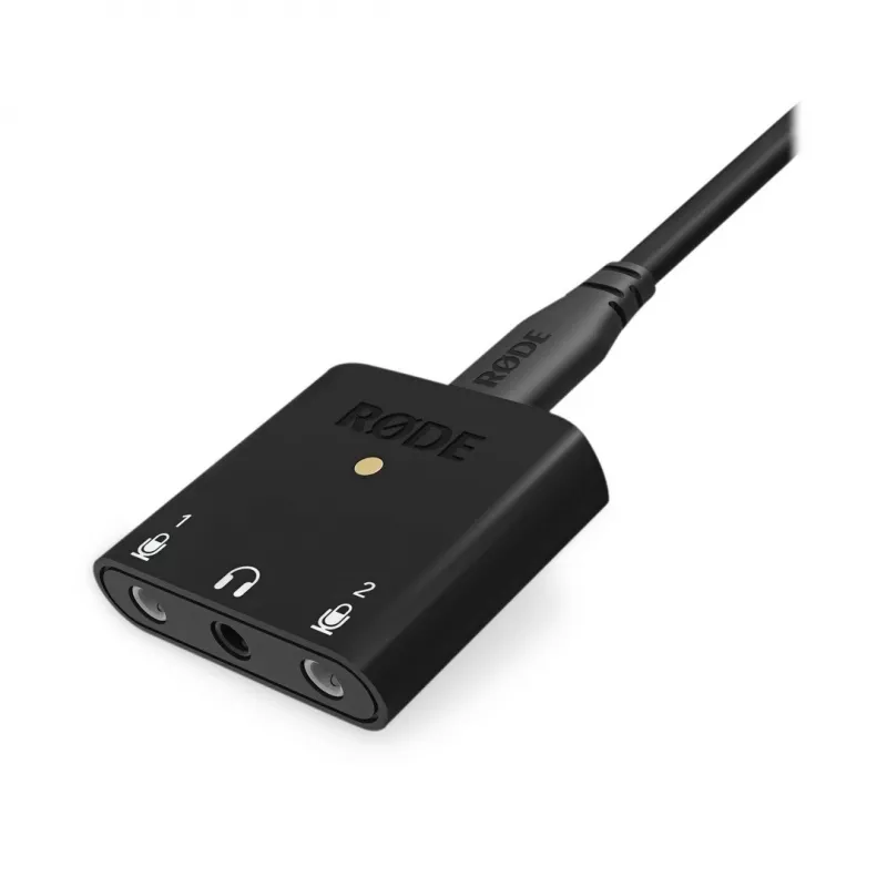 RØDE AI-Micro mobiili äänikortti, 2x 3,5 mm TRS/TRRS -tuloa, 3,5 mm kuulokelähtö, USB-C, musta