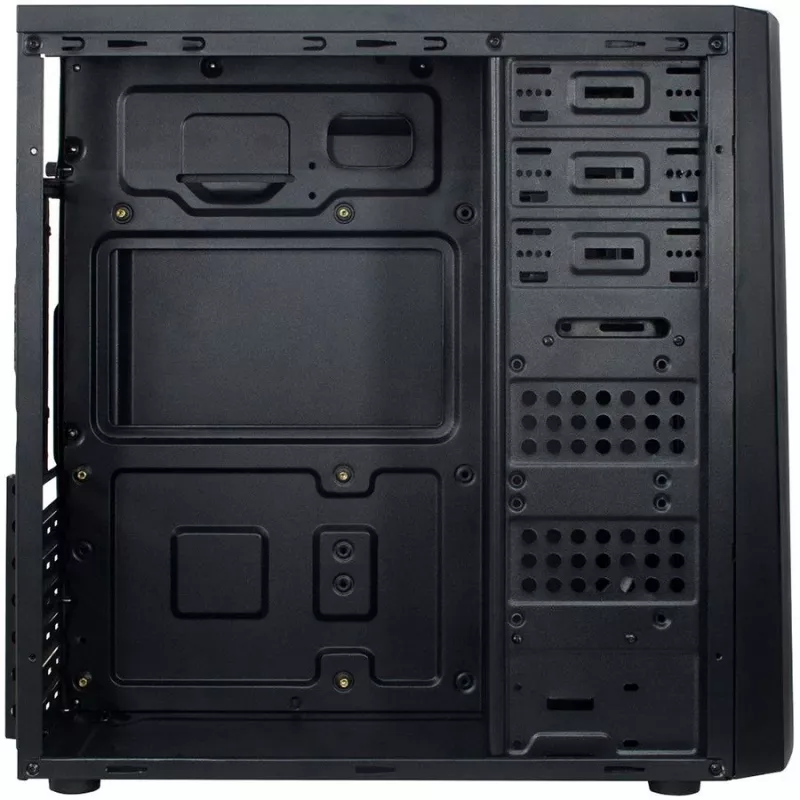 Kotelo INTER-TECH B-42 Black Midi Tower, ATX, 2xUSB2.0, Blue LED strip, virtalähde valinnainen