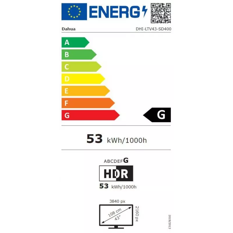 Dahua Technology DHI-LTV43-SD400 TV 108 cm (42,5 inch) 4K Ultra HD Smart TV Wi-Fi musta 260 cd/m²