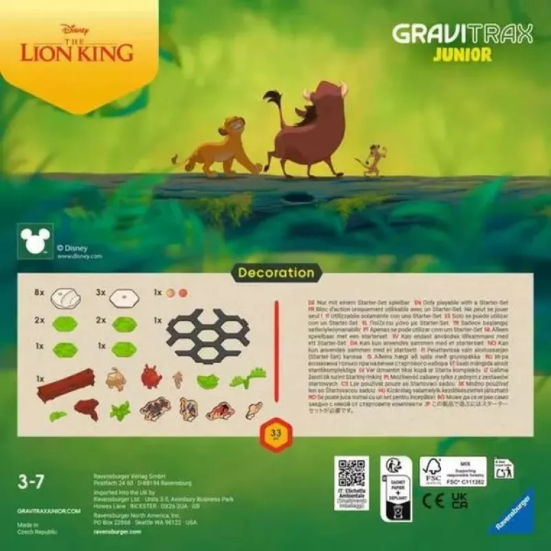 GraviTrax Junior laajennus König der Löwen, rautatie
