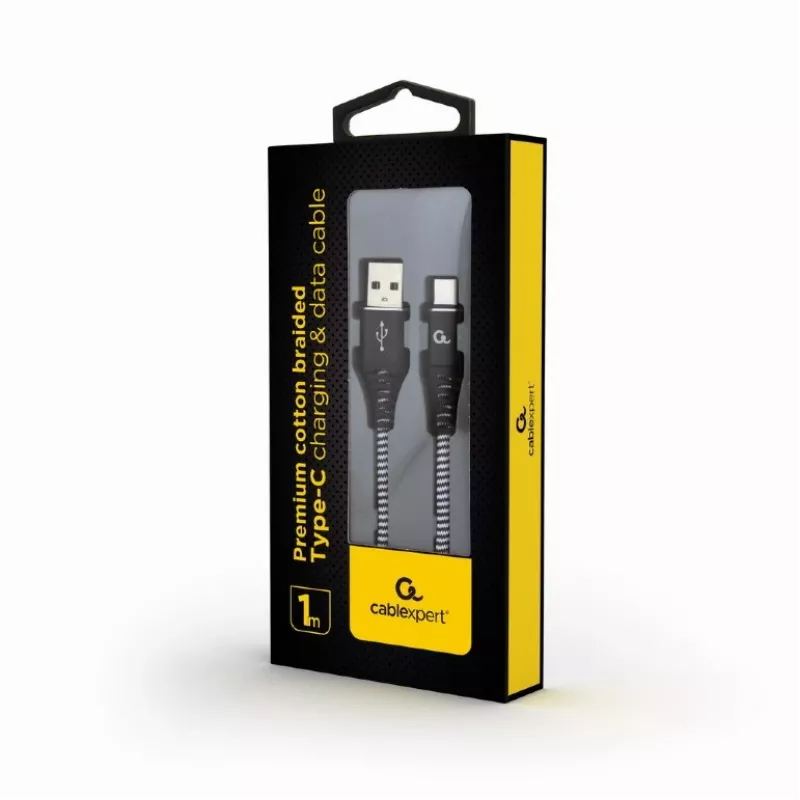 KAAPELI USB-C–USB2 1M BLK/WHT/CC-USB2B-AMCM-1M-BW GEMBIRD