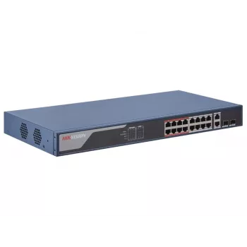 Hikvision DS-3E1318P-EI verkkokytkin Managed Fast Ethernet (10/100) Power over Ethernet (PoE) 1U sininen
