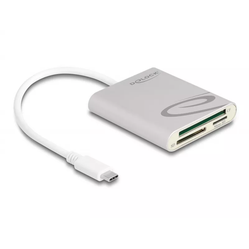 Kortinlukija DeLOCK 91005 USB 3.2 Gen 1 Type-C harmaa CF MMC MicroSD