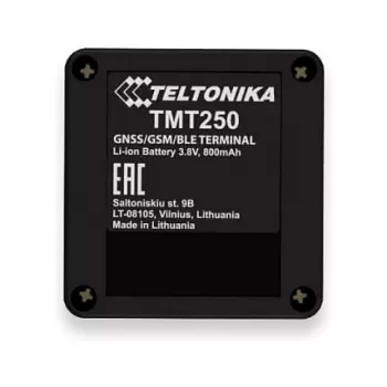 GPS-henkilöpaikannin Teltonika TMT250 — musta, 0,128 GB muisti, Li-Ion 3,8 V, jopa 8 h akunkesto