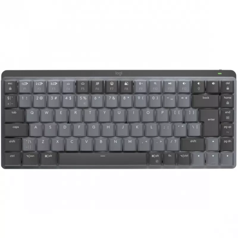 Logitech MX Mechanical Mini 920-010782 langaton valaistu näppäimistö, naksahtavat kytkimet, RF-langaton + Bluetooth LE, US International QWERTY, grafiitti