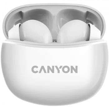 Canyon TWS-5 Bluetooth-kuulokkeet, mikrofonilla, BT V5.3 JL 6983D4, taajuusvaste: 20Hz-20kHz, akku nappikuulokkeet 40mAh*2 + latauskotelo 500mAh, Type-C