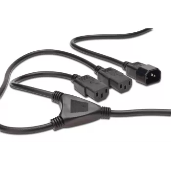 Digitus ASSMANN - virranjakaja (250 V vaihtovirta) - IEC 320 EN 60320 C14 - IEC 320 EN 60320 C13 - 1.7 m - valettu - musta (AK-440400-017-S)