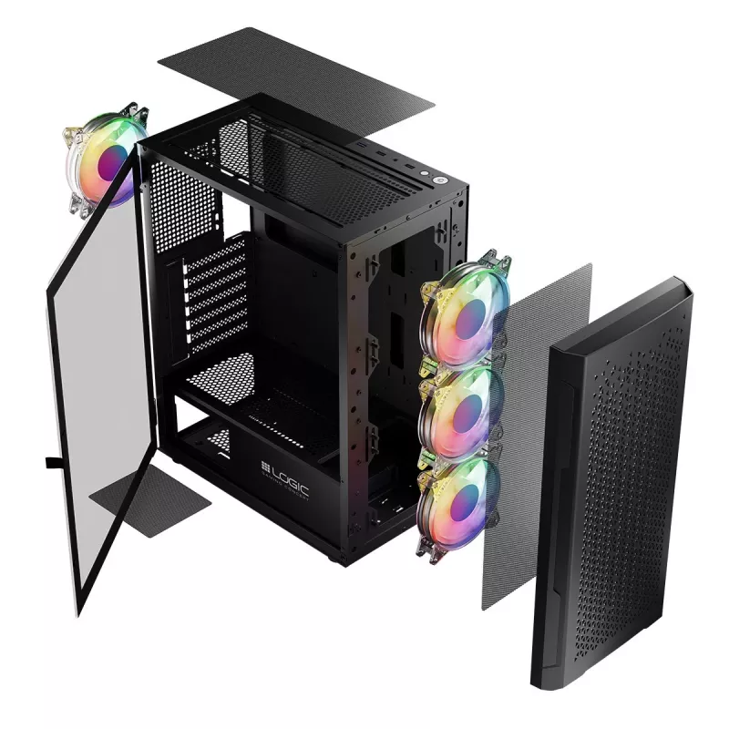 Logic ARAMIS ARGB MINIDI USB 3.0 kotelo musta
