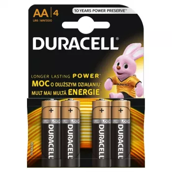 Duracell Plus AA/LR6 alkaliparistot, 4 kpl:n pakkaus