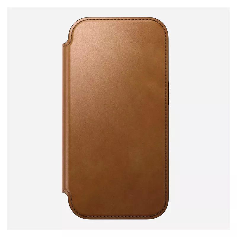 Nomad Modern Leather Folio -foliokotelo iPhone 17 Pro, nahka + alumiini, 6,3 inch (16 cm), Tan, 3 korttipaikkaa