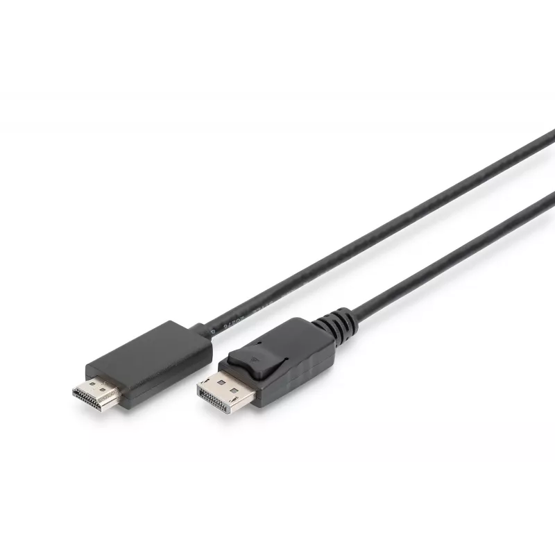 Adapterikaapeli DisplayPort 1.2 lukituksella 4K 60Hz UHD Type DP/HDMI A M/M musta 2 m