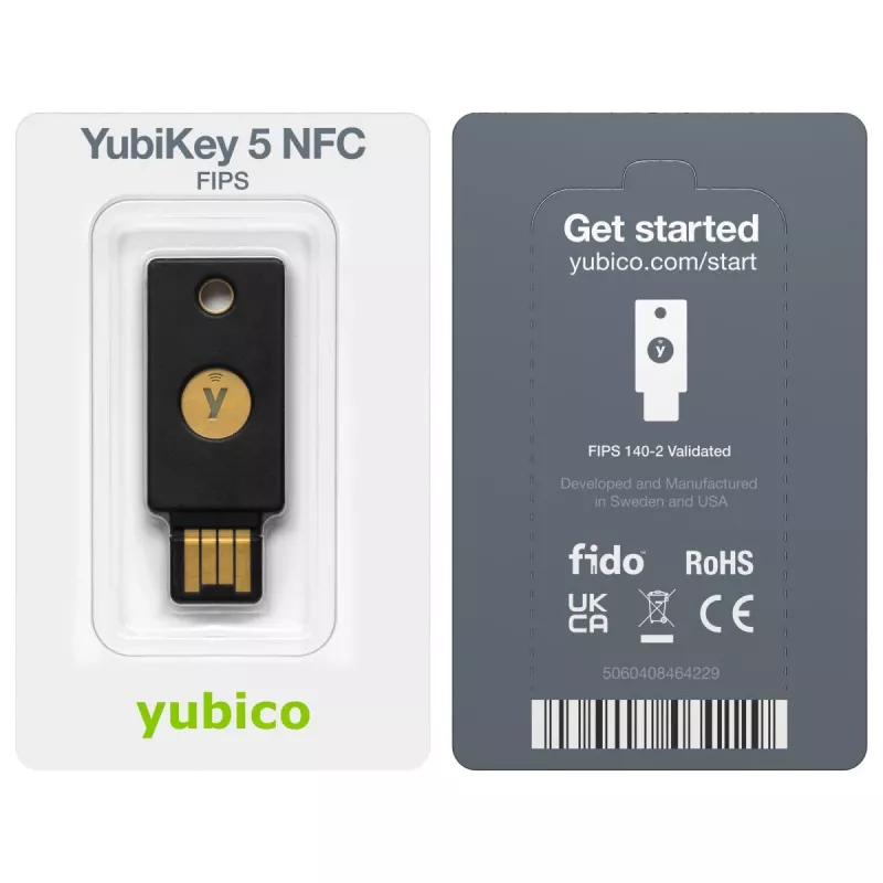 Yubico YubiKey 5 NFC FIPS turva-avain, USB-A, musta
