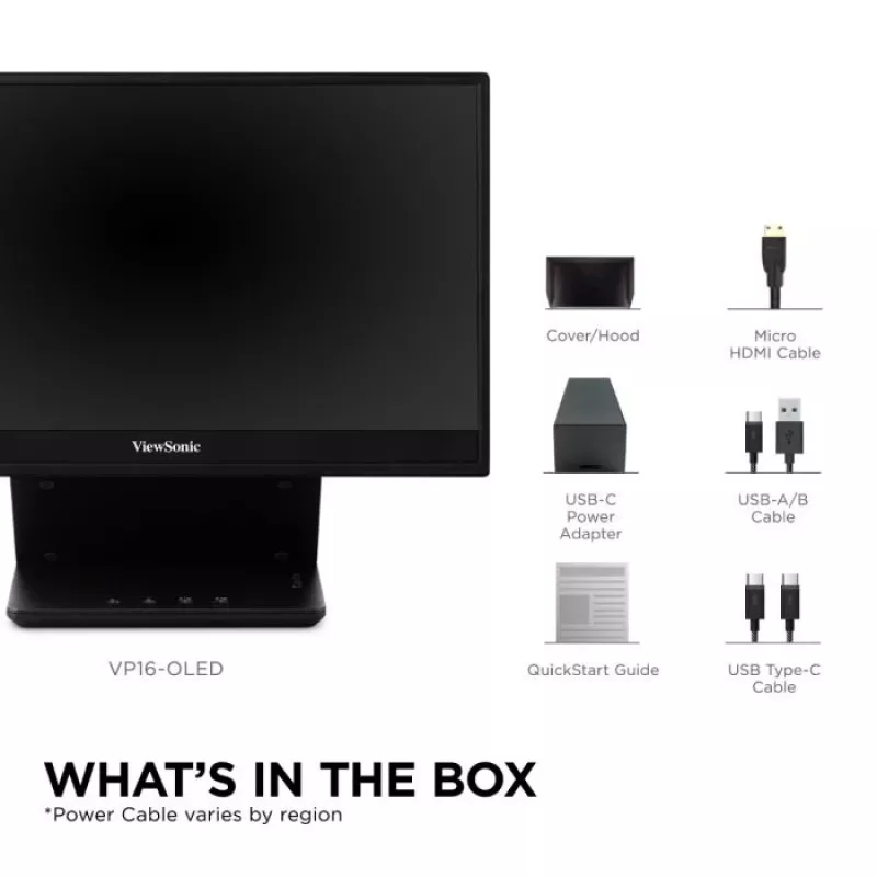 Viewsonic VP Series VP16-OLED tietokonenäyttö 40,6 cm (16 inch) 1920 x 1080 pikseliä Full HD musta