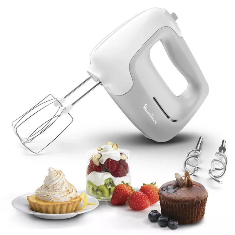 Käsivatkain Tefal Prep'Mix HT450B — 450 W, 5 nopeutta, turbo, metallivispilä, valkoinen