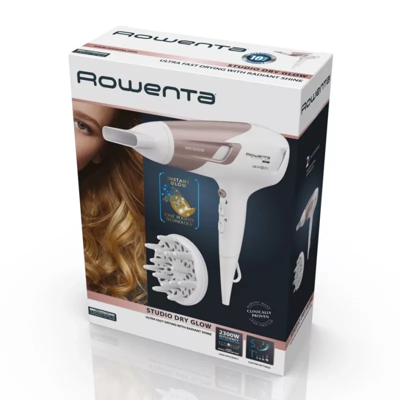 Rowenta Studio Dry CV5830 hiustenkuivaaja 2300 W beige, valkoinen