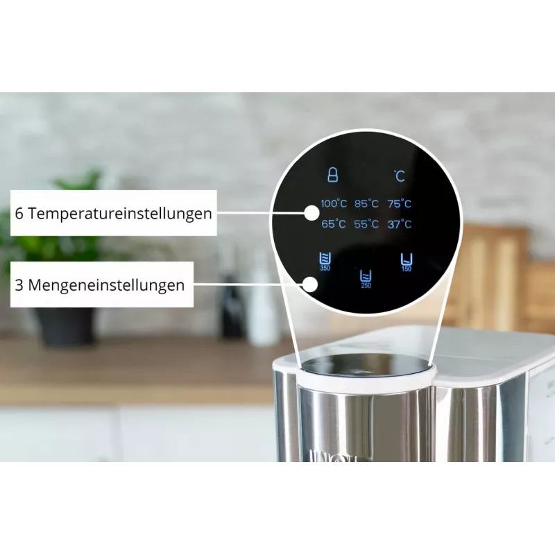 Unold Ava -vedenkeitin 2,5 l 2600 W hopea, valkoinen