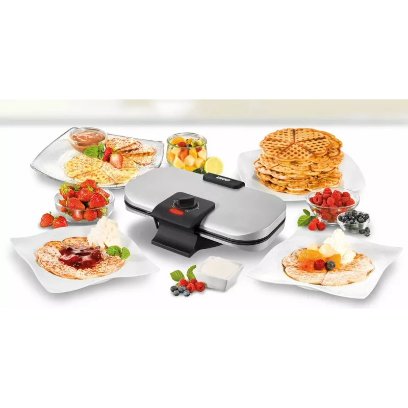 Unold 48241 -vohvelirauta 2 vohvelia 1300 W musta, hopea