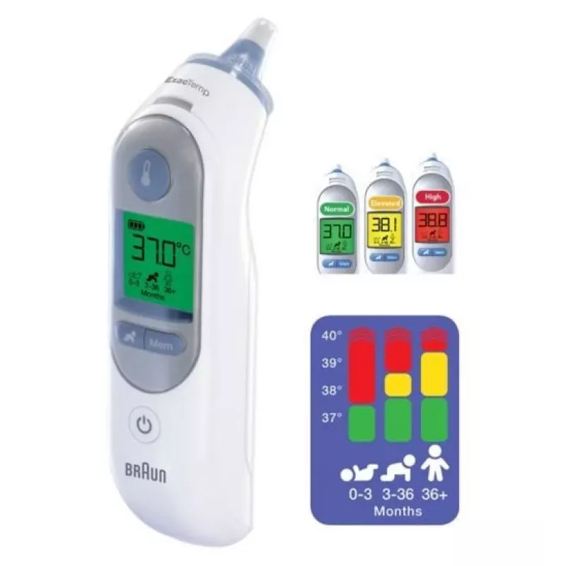 Braun ThermoScan 7 -kaukotäsmämittaus valkoinen korva
