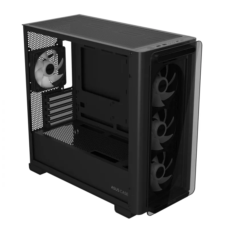 ASUS A23 PLUS TG ARGB musta, PC, musta, micro ATX, Mini-ITX, monivärinen, 16,5 cm, 38 cm