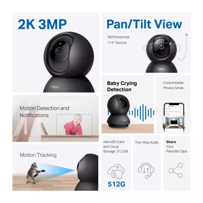 TP-Link Tapo pan/tilt kodin turva Wi-Fi -kamera