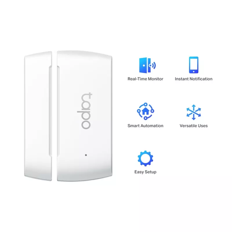 TP-Link Tapo Smart Contact Sensor, langaton, valkoinen, 922 MHz, ovi/ikkuna, 0 - 40 °C, CR2032
