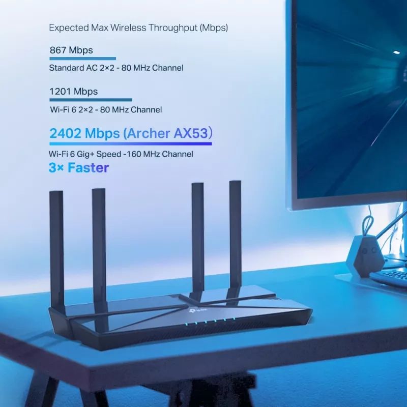 TP-Link Archer AX53 WLAN-reititin Gigabit Ethernet dual-band (2,4 GHz / 5 GHz) musta