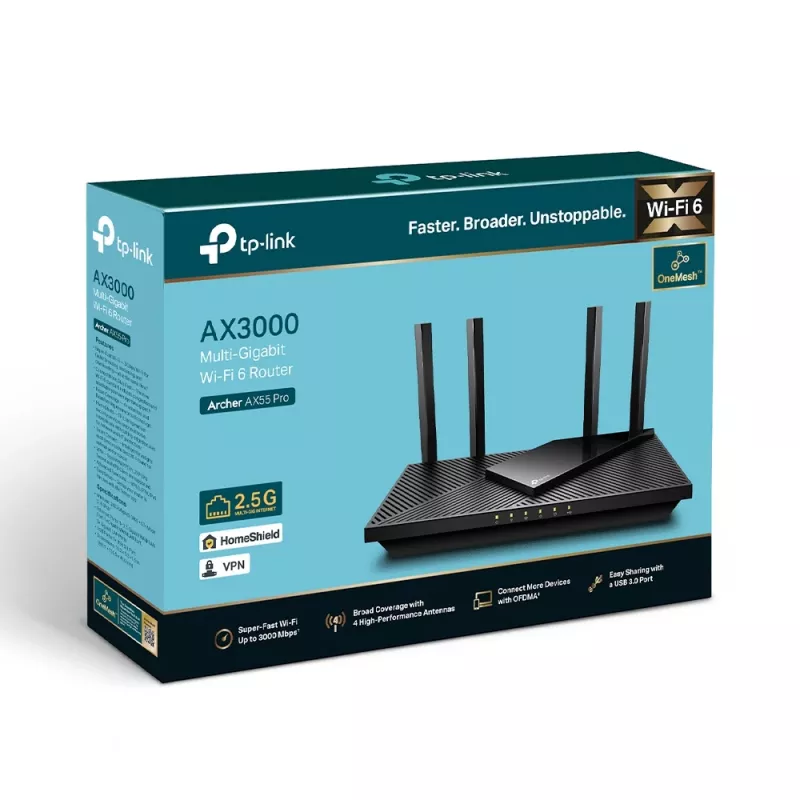 TP-Link Archer AX3000 Multi-Gigabit Wi-Fi 6 -reititin 2,5G-portilla