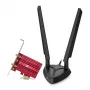 TP-Link AXE5400 Wi-Fi 6E Bluetooth 5.2 PCIe -adapteri, sisäinen, langaton, PCI Express, WLAN / Bluetooth, 5400 Mbit/s, musta, punainen