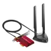 TP-Link AXE5400 Wi-Fi 6E Bluetooth 5.2 PCIe -adapteri, sisäinen, langaton, PCI Express, WLAN / Bluetooth, 5400 Mbit/s, musta, punainen