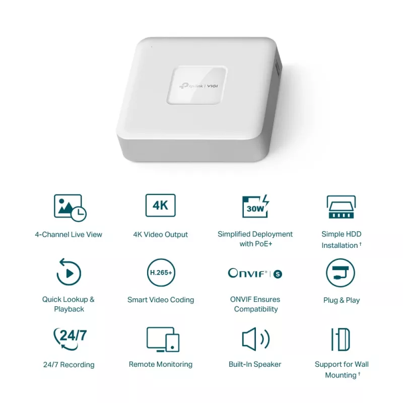 TP-Link VIGI 4-kanavainen PoE+ verkkotallennin