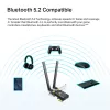 TP-Link AX1800 Wi-Fi 6 Bluetooth 5.2 PCIe -sovitin, sisäinen, langaton, PCI Express, WLAN / Bluetooth, 1800 Mbit/s, musta