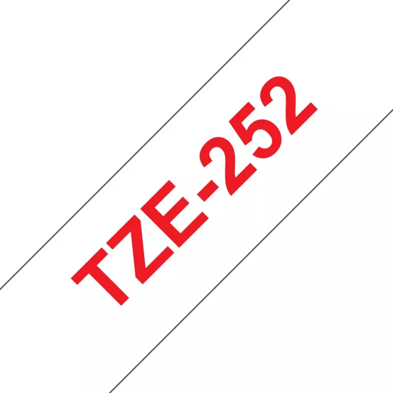 Laminointinauha Brother TZe252 24 mm punainen valkoisella