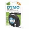 DYMO merkin LetraTag muovitarrat | 12 mm x 4 m rulla | musta teksti valkoisille tarroille | monikäyttöiset itseliimautuvat tarrat LetraTag-tarratulostimille | 1 kpl