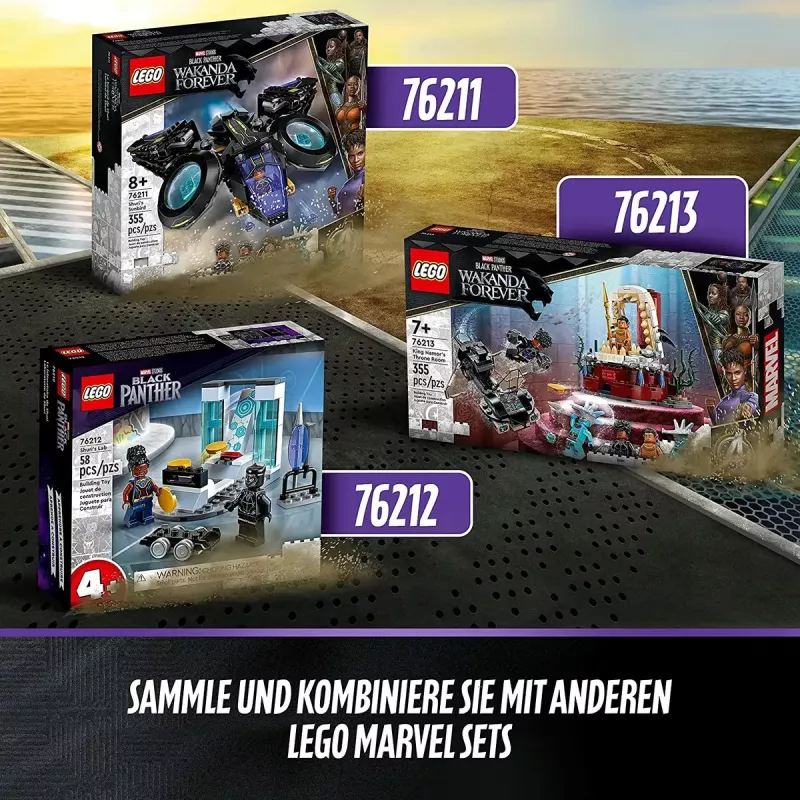LEGO Marvel -sarja 76211 Shurin alus — rakennettava leikkisarja minihahmoilla