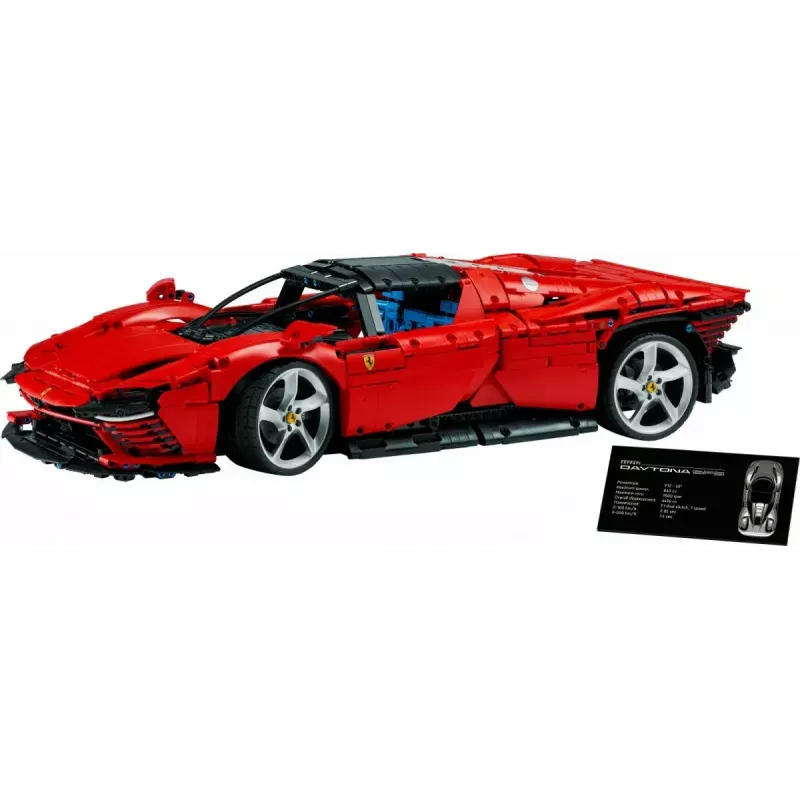 LEGO Technic rakennussarja Ferrari Daytona SP3 mittakaavassa 1:8, 3 778 osaa, punainen, 6,99 kg