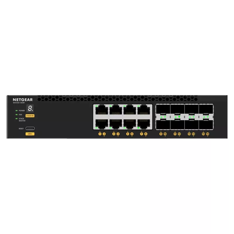 NETGEAR M4350-8X8F hallittava L3 10G Ethernet (100/1000/10000) 1U musta