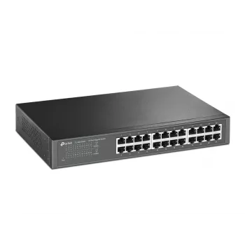 TP-Link 24-porttinen Gigabit työpöytä/rack-asennettava verkkokytkin, hallitsematon, Gigabit Ethernet (10/100/1000), täysduplex, rack-asennus