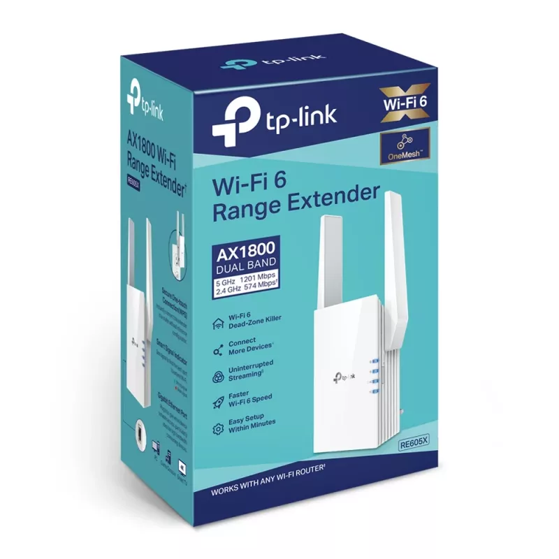 Verkkotoistin TP-Link AX1800 WiFi 6 -laajennin RE605X