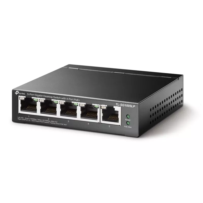 TP-Link TL-SG1005LP verkkokytkin hallitsematon Gigabit Ethernet (10/100/1000) Power over Ethernet (PoE) musta