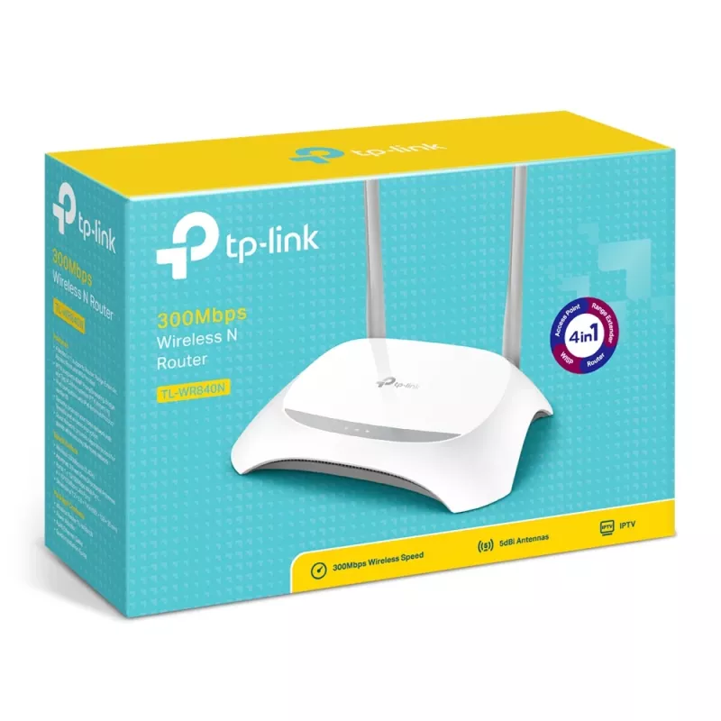 TP-Link TL-WR840N langaton reititin Fast Ethernet yksikaista (2,4 GHz) harmaa, valkoinen
