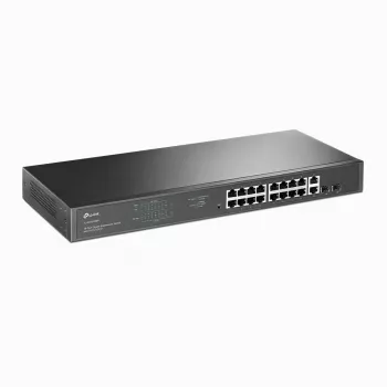 TP-Link 18-porttinen Gigabit rack-asennettava kytkin 16 PoE+:lla, hallitsematon, Gigabit Ethernet (10/100/1000), täysduplex, Power over Ethernet (PoE), rack-asennus, 1U