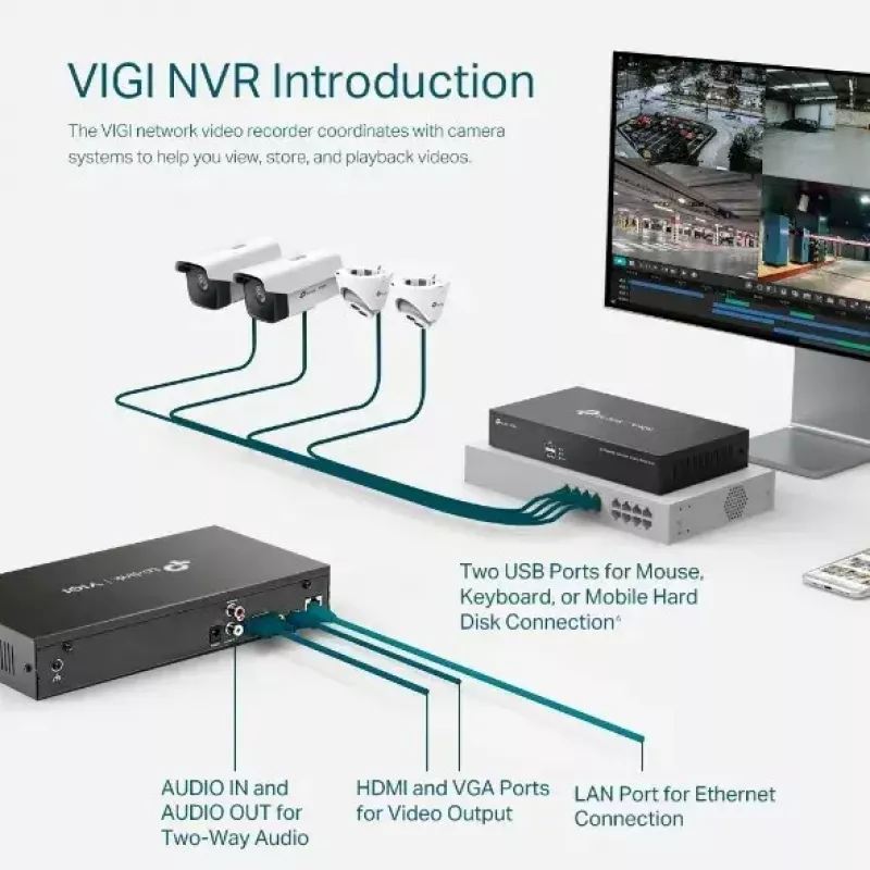 TP-LINK VIGI 8-kanavainen verkkotallennin