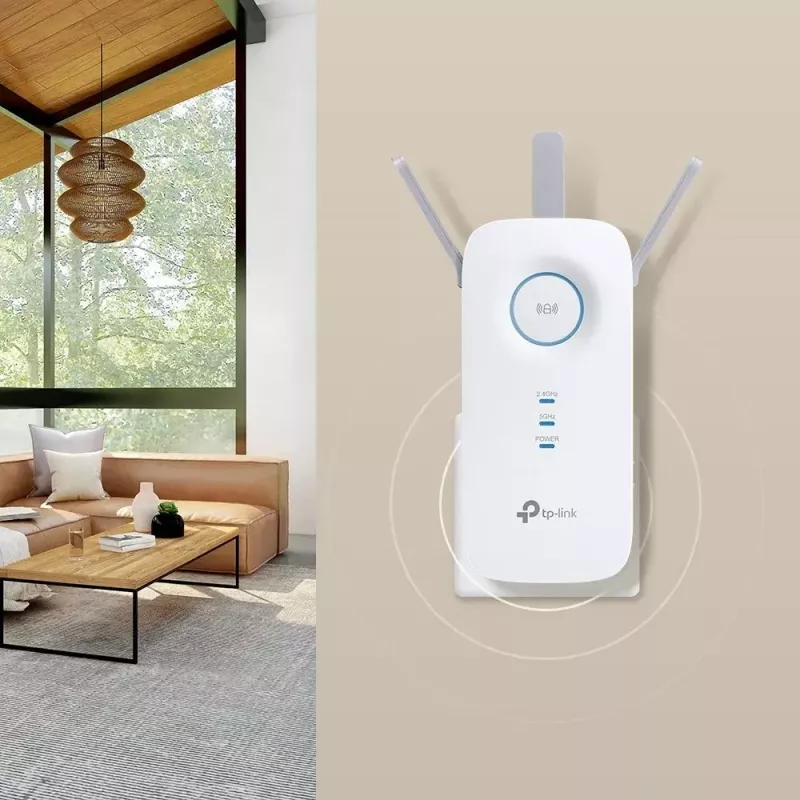 TP-Link RE550 verkonlaajennin verkkolähetin ja -vastaanotin valkoinen 10, 100, 1000 Mbit/s