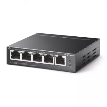 TP-Link 5-porttinen 10/100Mbps työpöytä-PoE-kytkin 4-porttisella, hallitsematon, Fast Ethernet (10/100), täysduplex, Power over Ethernet (PoE)